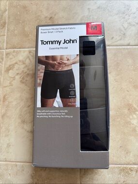 Tommy John Black Essential Modal Boxer Briefs - 3 Pack NWT in Original Packaging